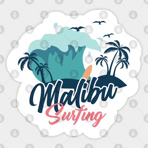 Malibu surfing Sticker by SerenityByAlex